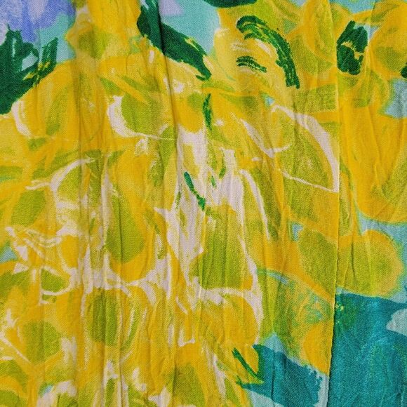 Vintage Jams World Rayon‎ Crinkle Hydrangea Dress Midi Sleeveless Size 11 READ - Picture 11 of 13